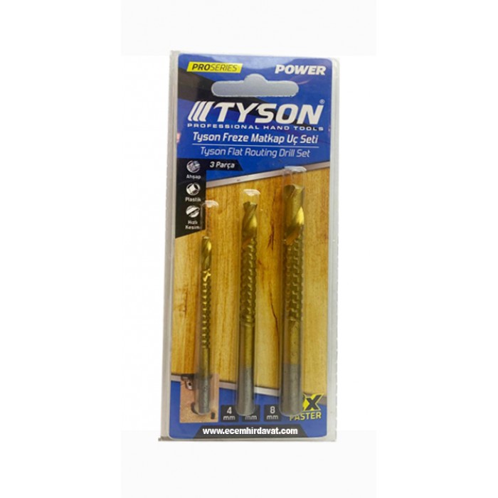 Tyson freze matkap uç seti 3 parça 4-6-8