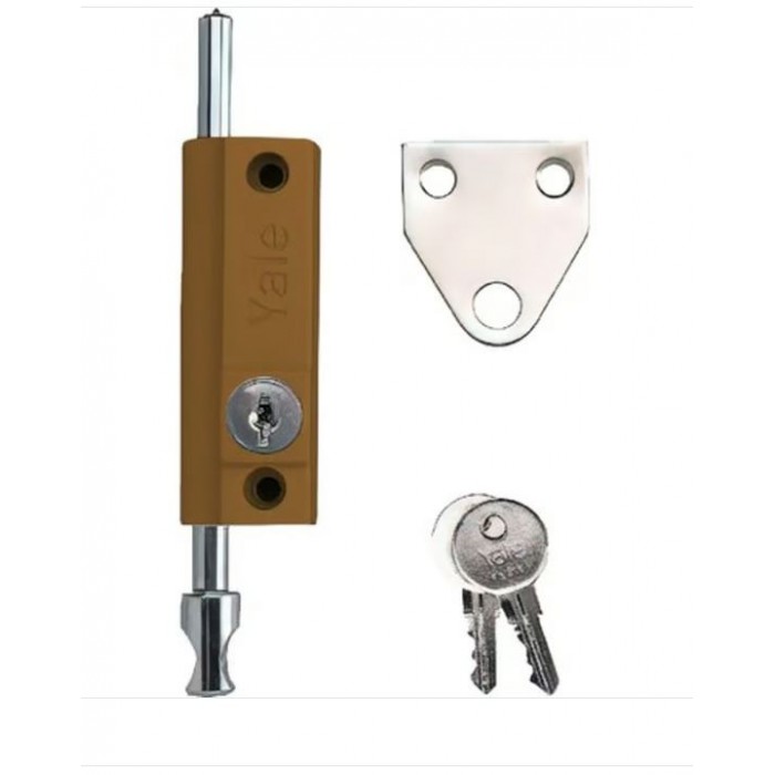 YALE P124BR Sürgülü Pencere ve Kayar Kapı Kilidi - Kahverengi