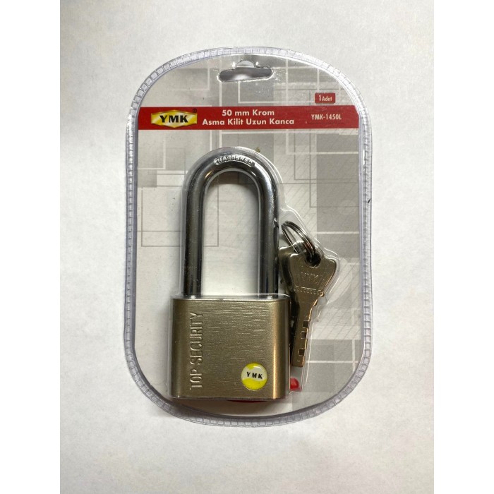 YMK-1450L 50 mm KROM ASMA KİLİT UZUN KANCA YMK-1450L 50 mm KROM ASMA KİLİT UZUN KANCA